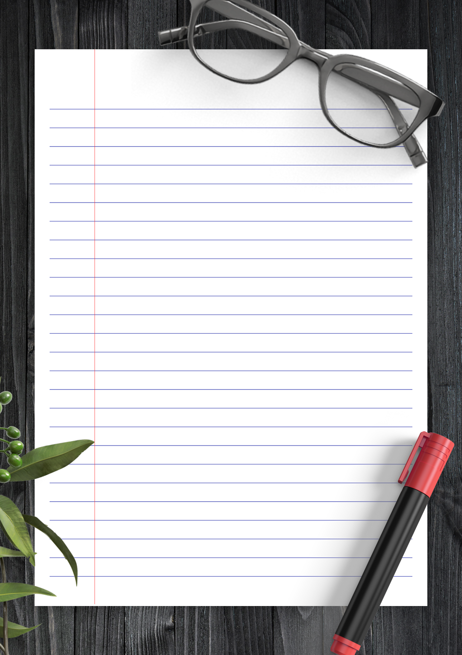 Free Printable Lined Notebook Paper