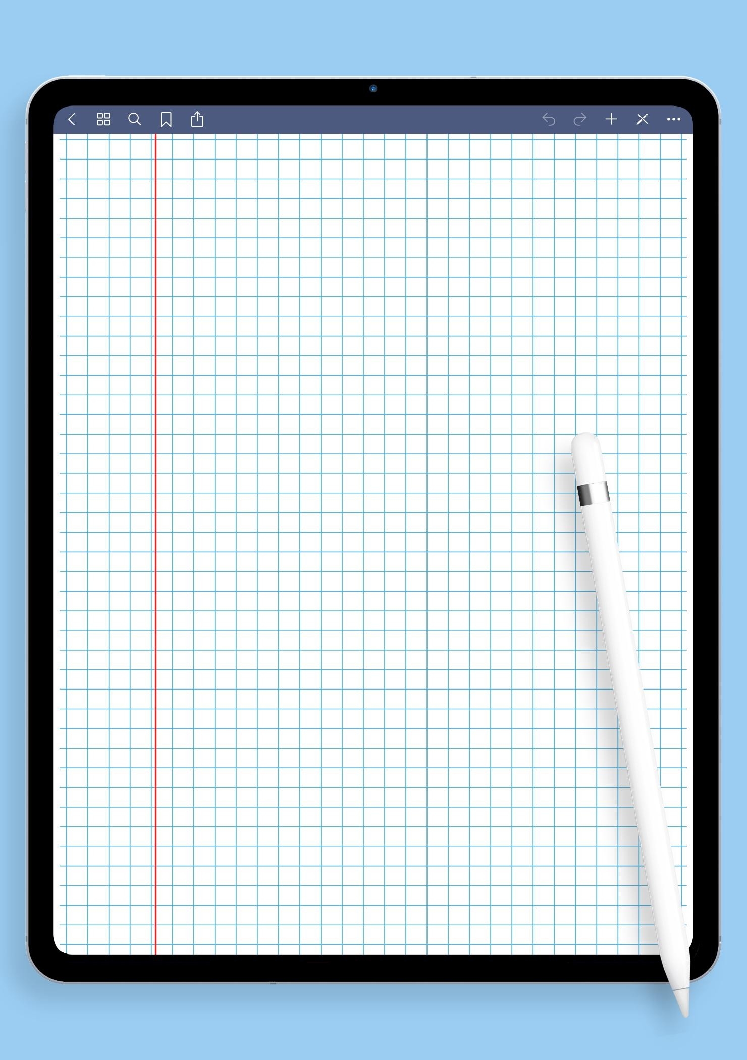 download printable squared college ruled blue with margin pdf