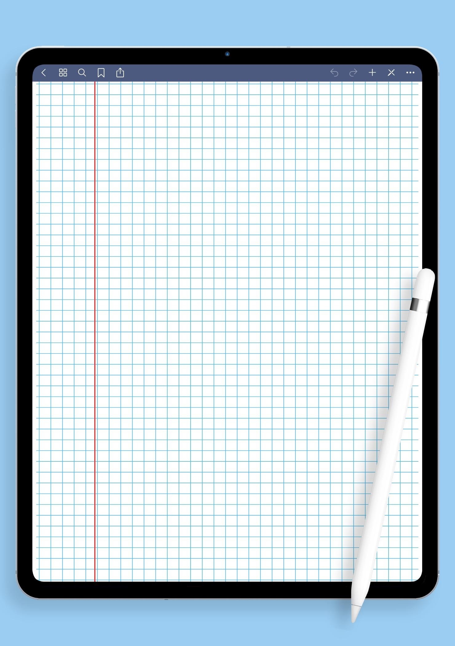 Download Printable Squared Narrow Ruled Blue With Margin PDF
