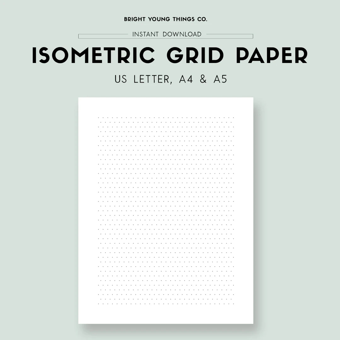 Downloadable Isometric Dot Paper Digital Paper Printable PDF Download Digital Isometric Paper Download Digital Isometric Paper Etsy