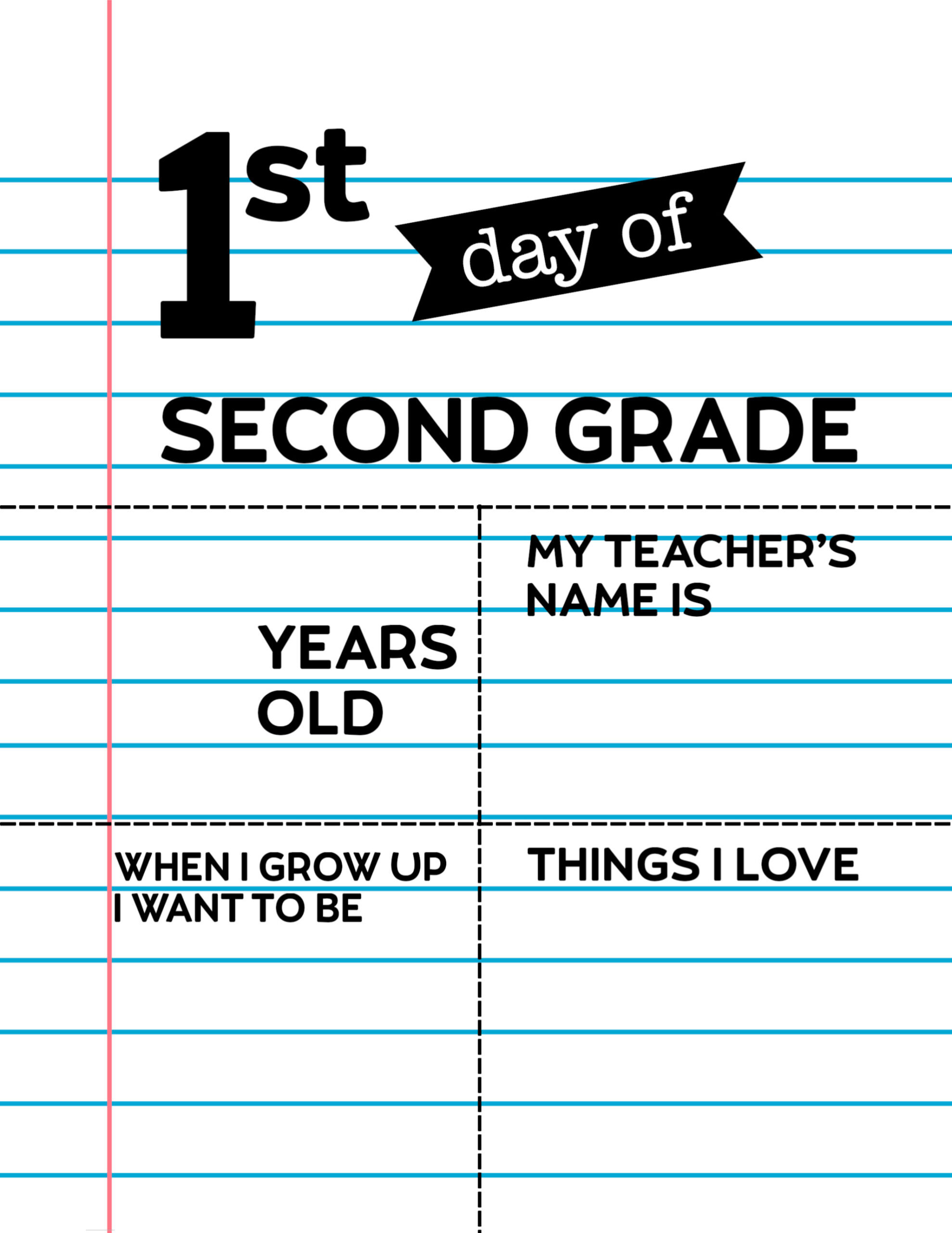 Editable First Day Of School Signs Notebook Paper Paper Trail Design