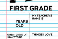 Editable First Day Of School Signs Notebook Paper Paper Trail Design