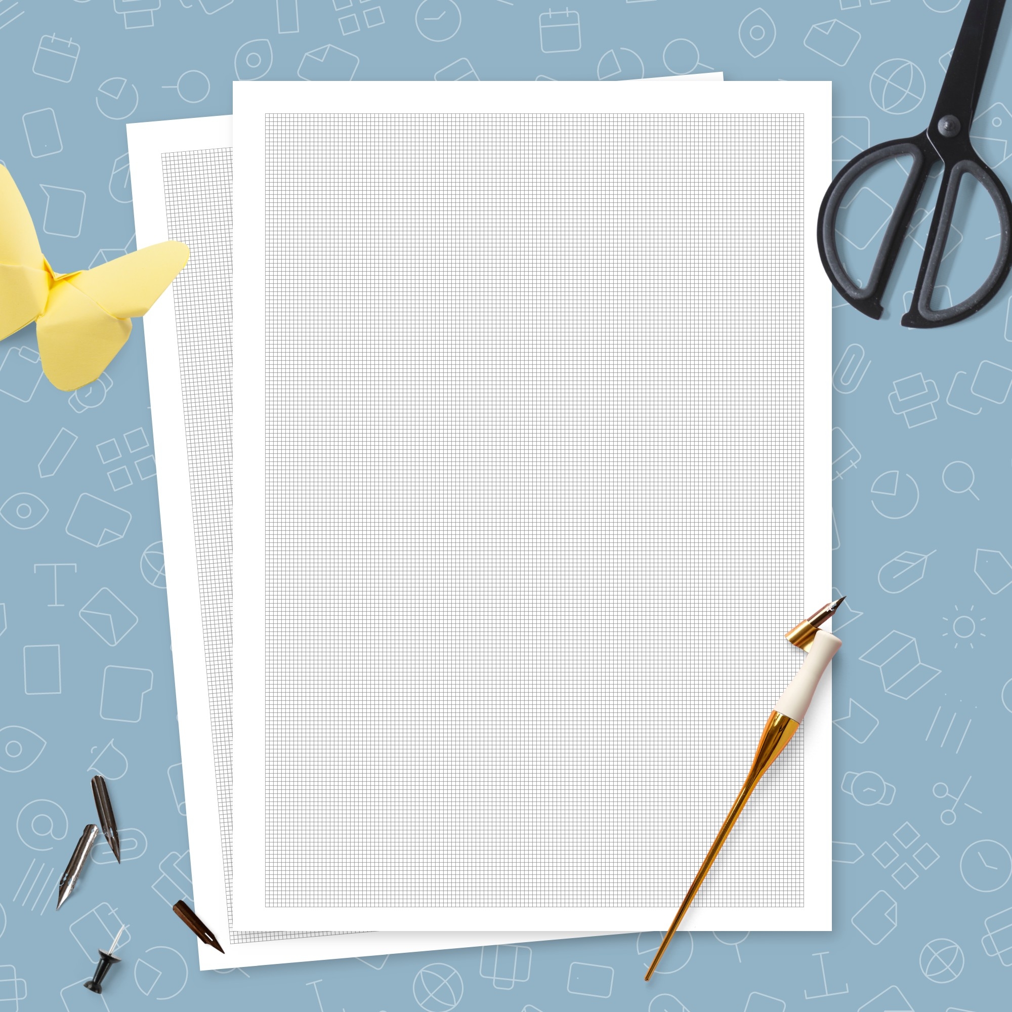 Engineering Graph Paper 1mm Squares Template Printable PDF