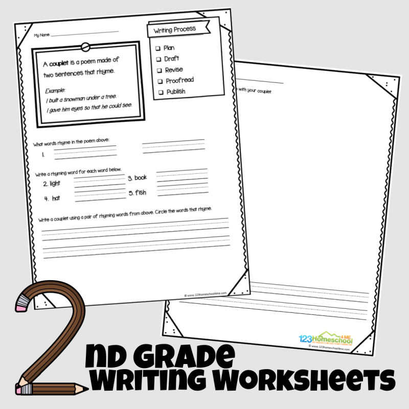 Enjoy A Year Of FREE 2nd Grade Writing Worksheets 