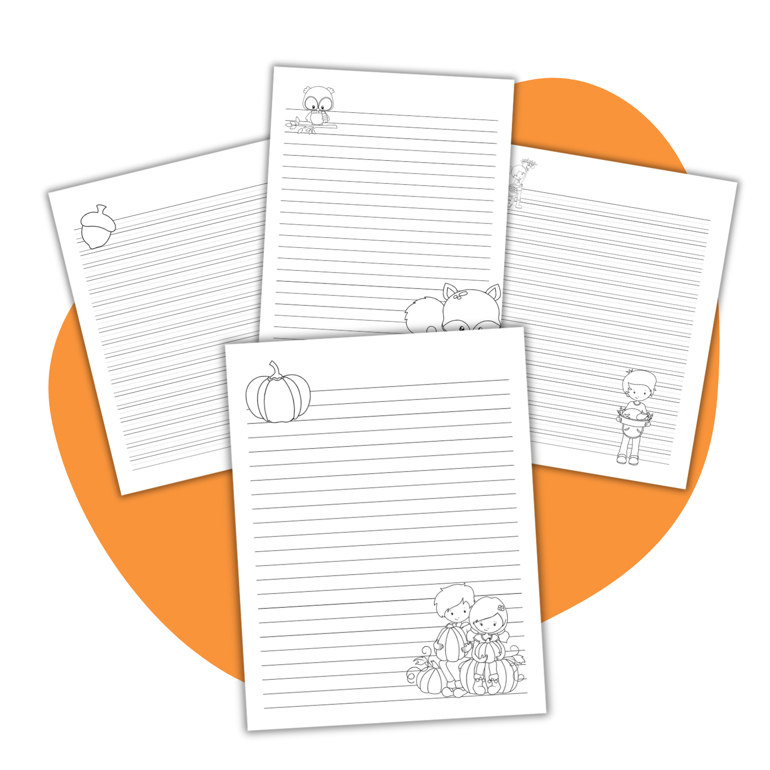 Fall Lined Writing Paper Classically Homeschooling