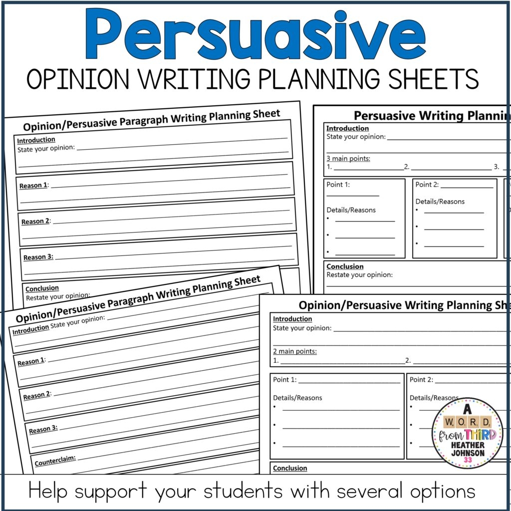 Fighting Overwhelm Opinion Writing Graphic Organizers