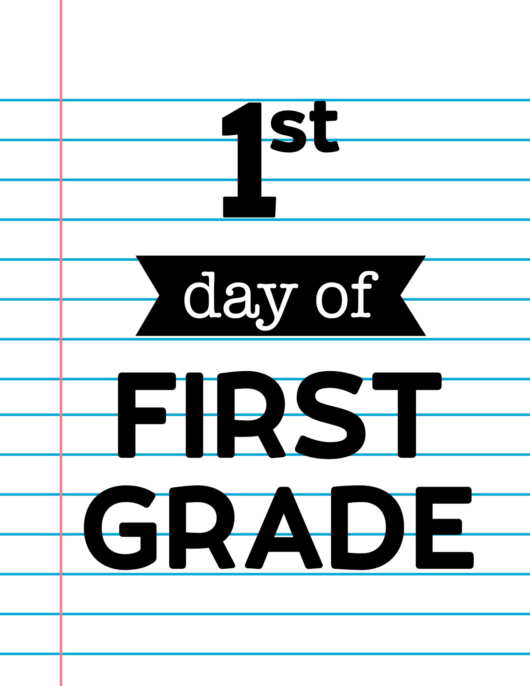 First Day Of School Signs Notebook Paper Paper Trail Design