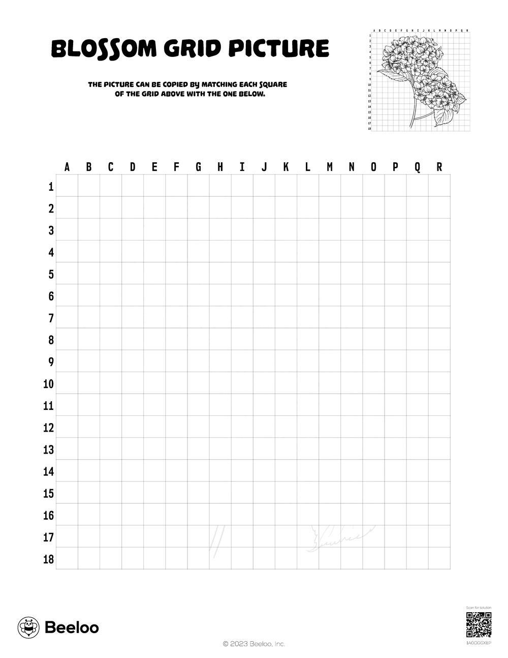 Flower themed Grid Drawings Beeloo Printable Crafts And Activities For Kids