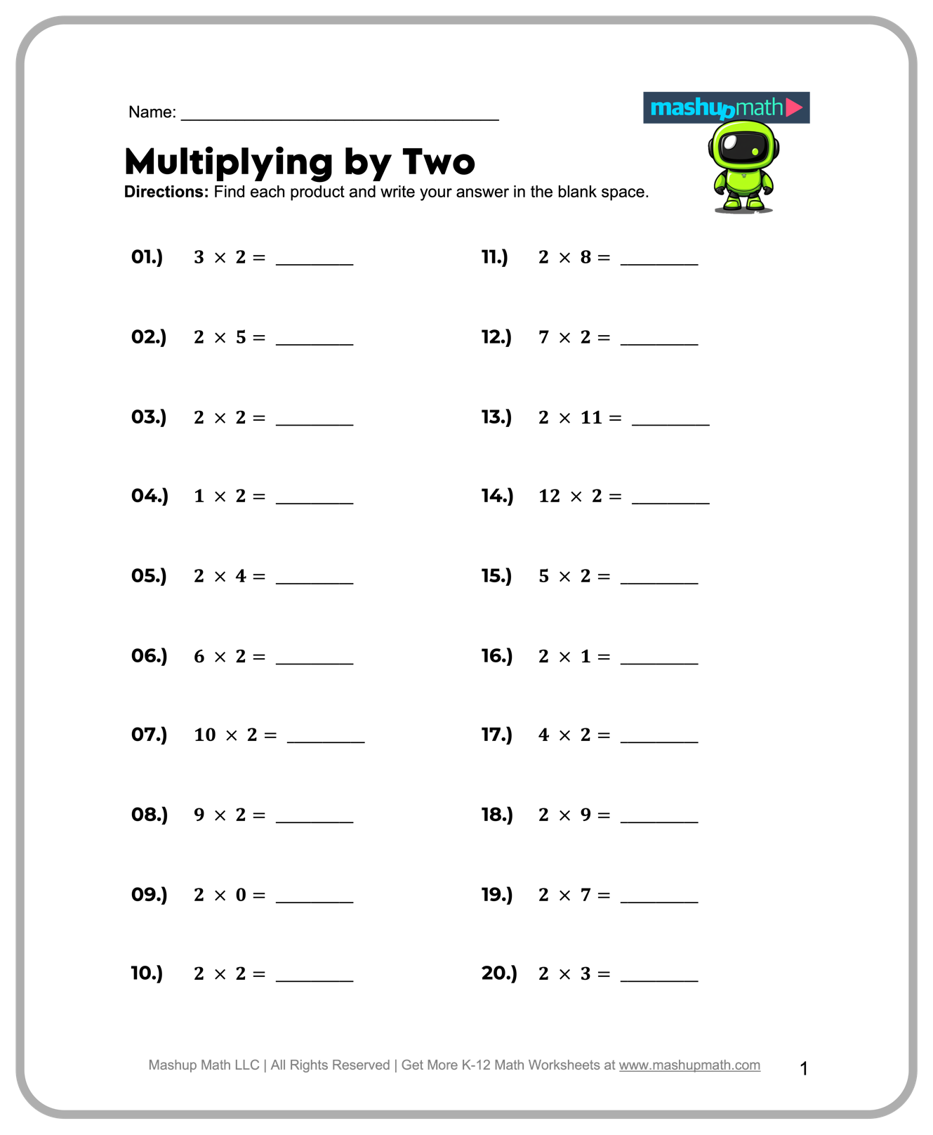 Free 2nd Grade Math Worksheets Printable W Answers Mashup Math