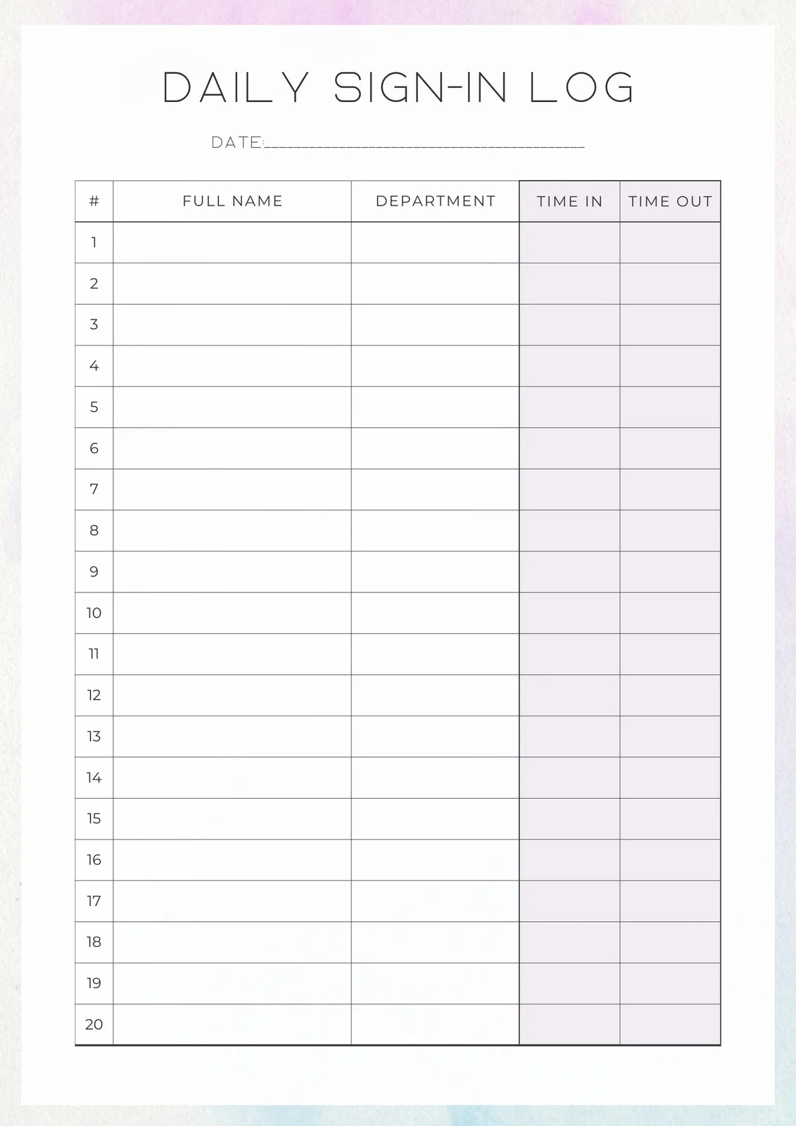 Free And Customizable Log Templates
