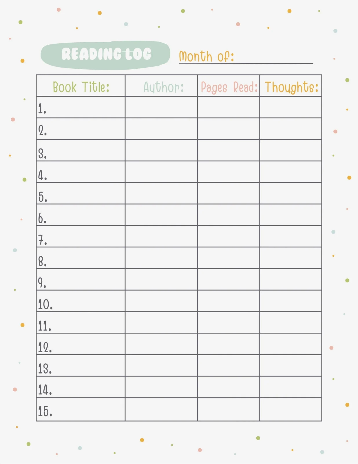 Free And Customizable Log Templates