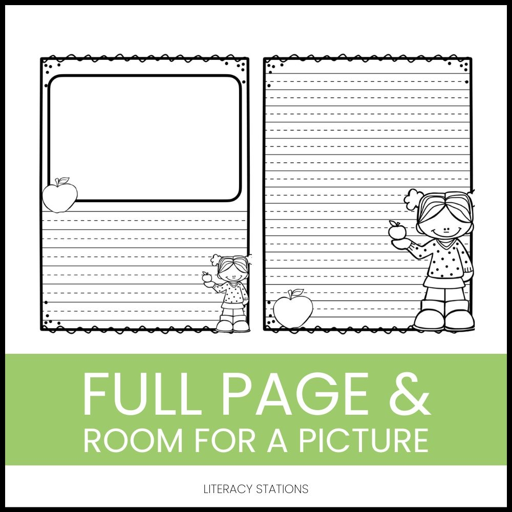 Free Apple Writing Paper For 1st Grade Literacy Stations