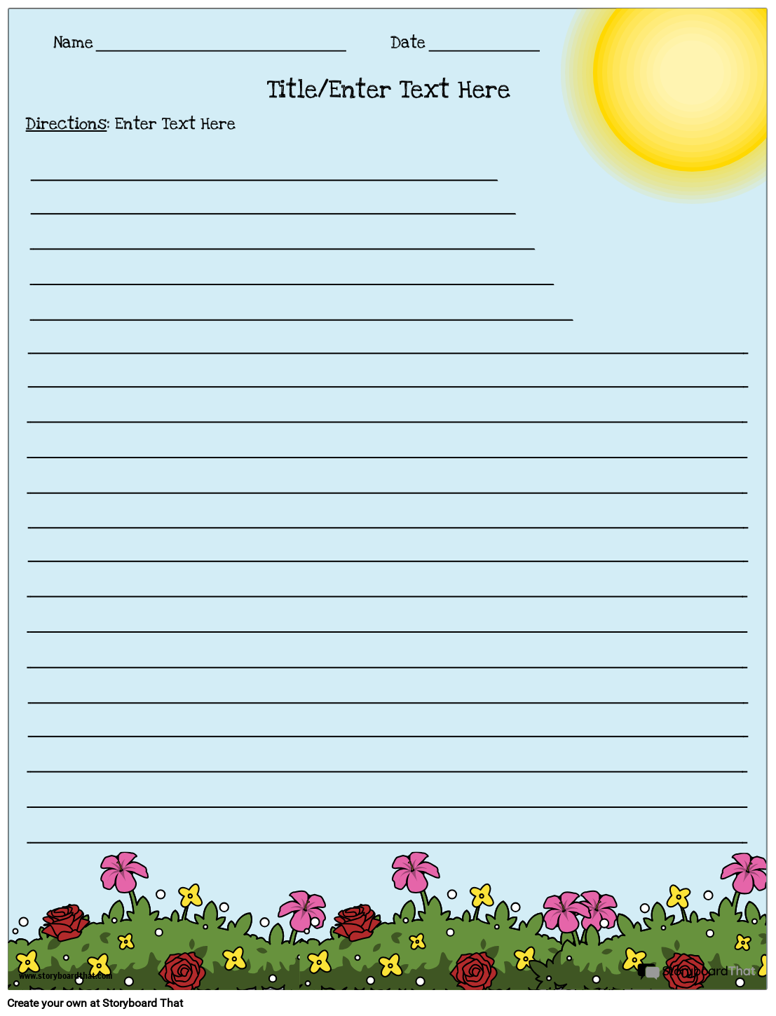 Free Creative Writing Worksheets By Storyboard That