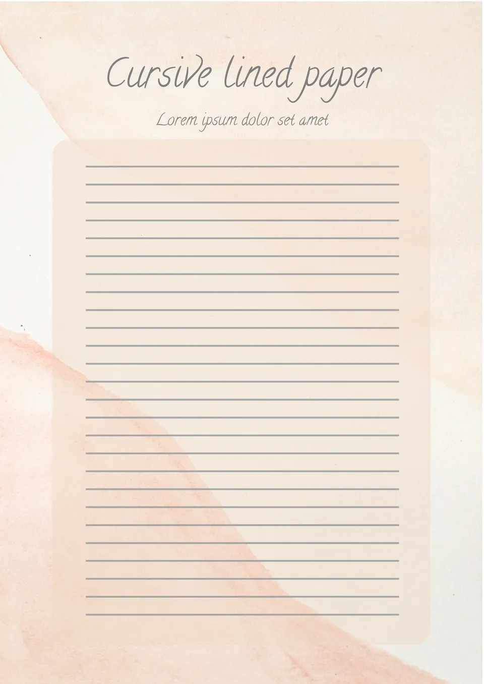 Free Cursive Lined Paper Template For Google Docs