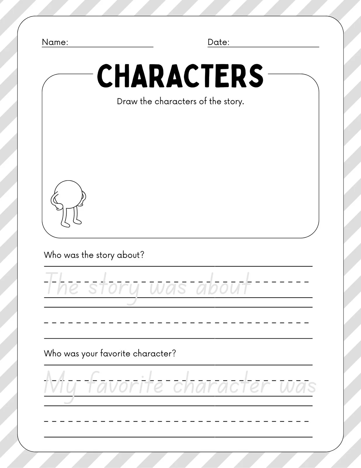 Printable First Grade Writing Paper Template