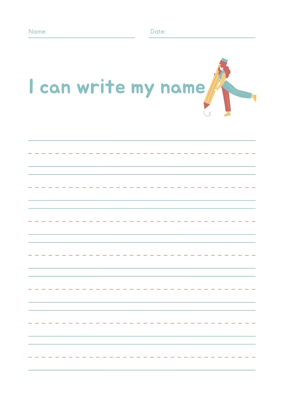 English Writing Paper Printable