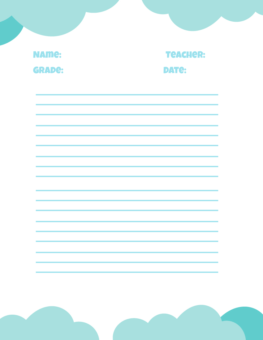 Free Elementary Lined Paper Template To Edit Online