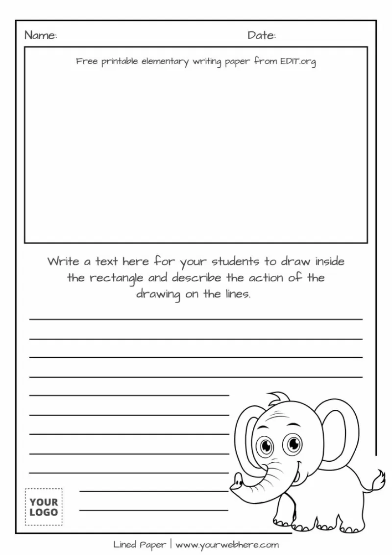 free elementary lined paper to print