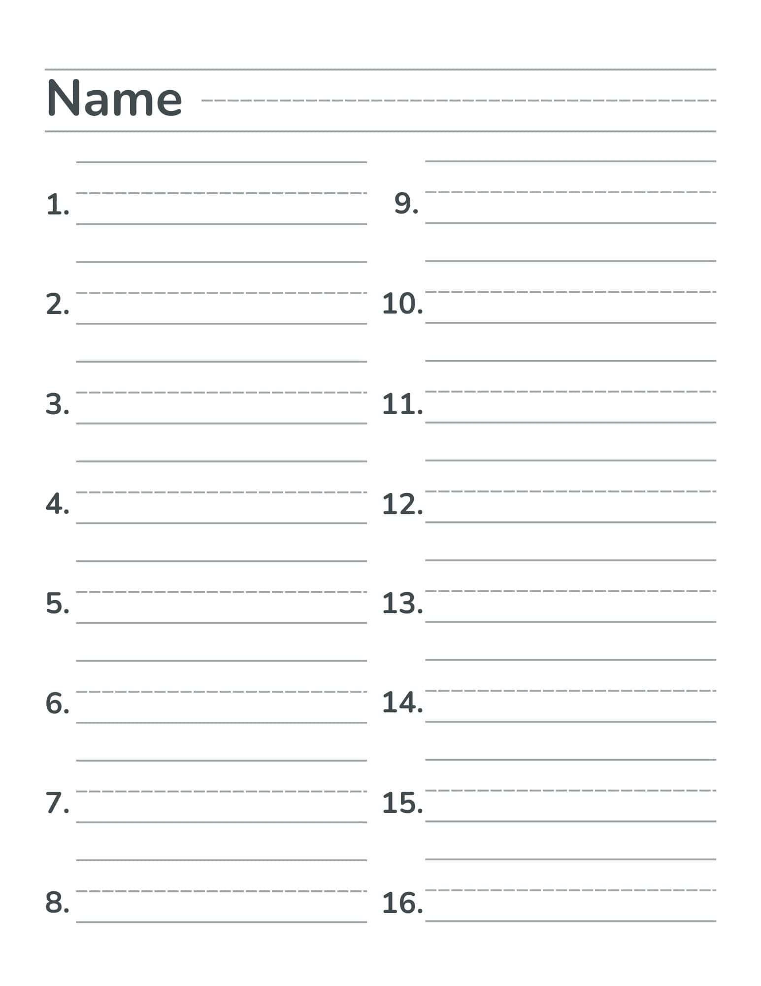 Free Numbered Lined Paper PDF 1 20 1 25 1 50 1 100 