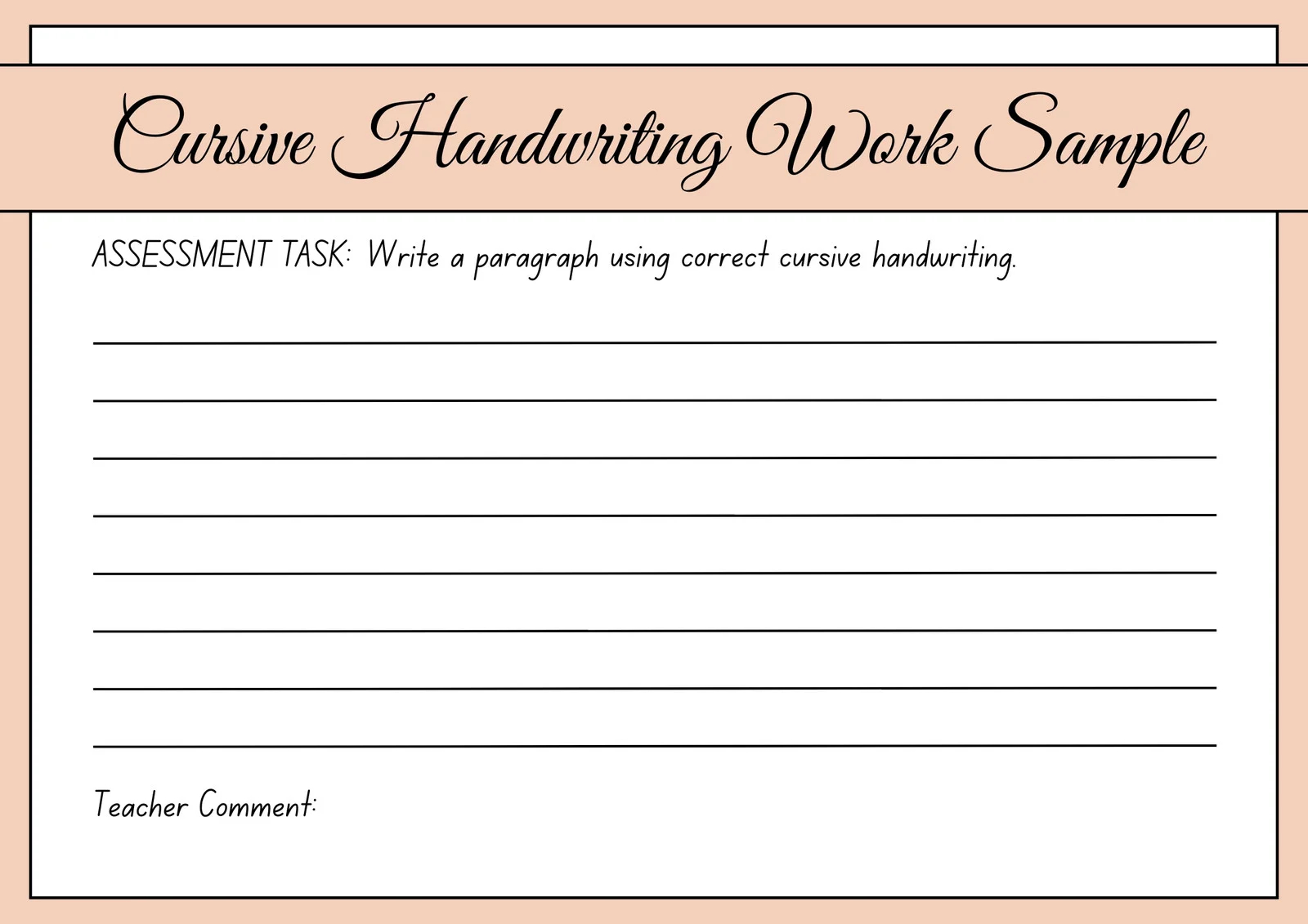 Free Printable Cursive Writing Worksheet Templates Canva