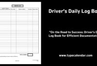 Free Printable Driver s Daily Log Book Templates Excel PDF Example