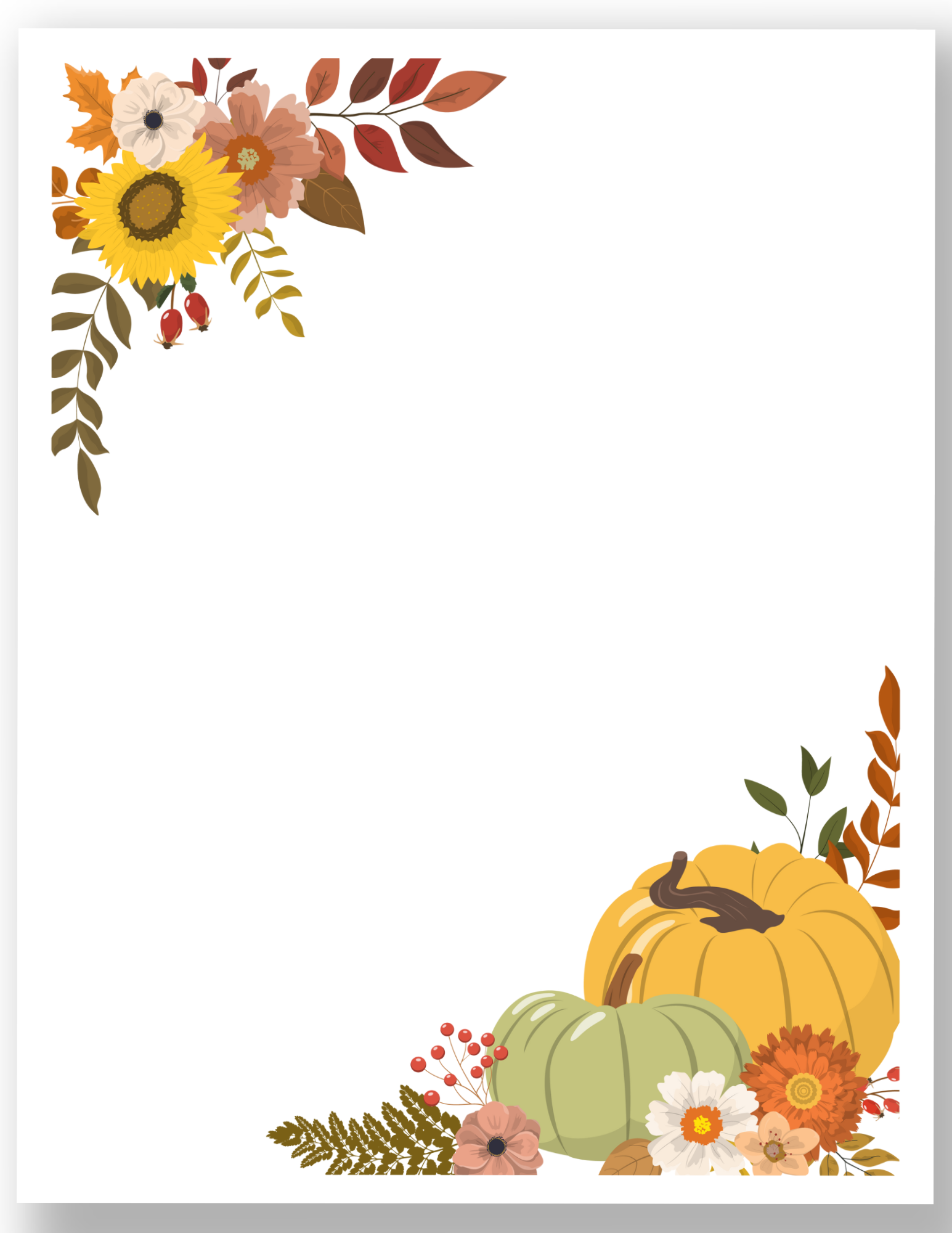 Fall Leaves Border Paper Printable