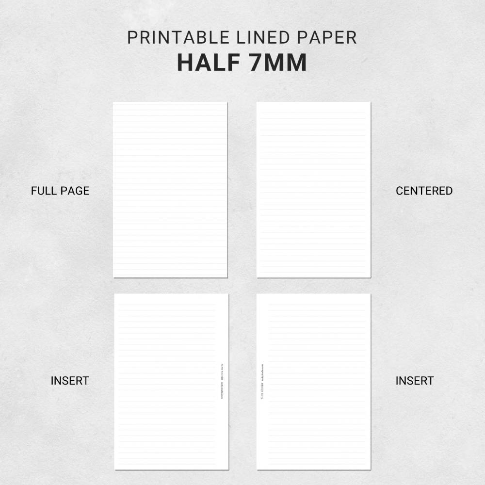 Free Printable Graph Lined Paper A4 A5 Letter Half Noty Studio