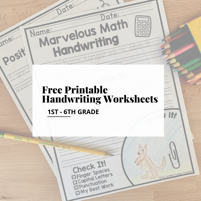 Free Printable Handwriting Worksheets For 1st 6th Grade