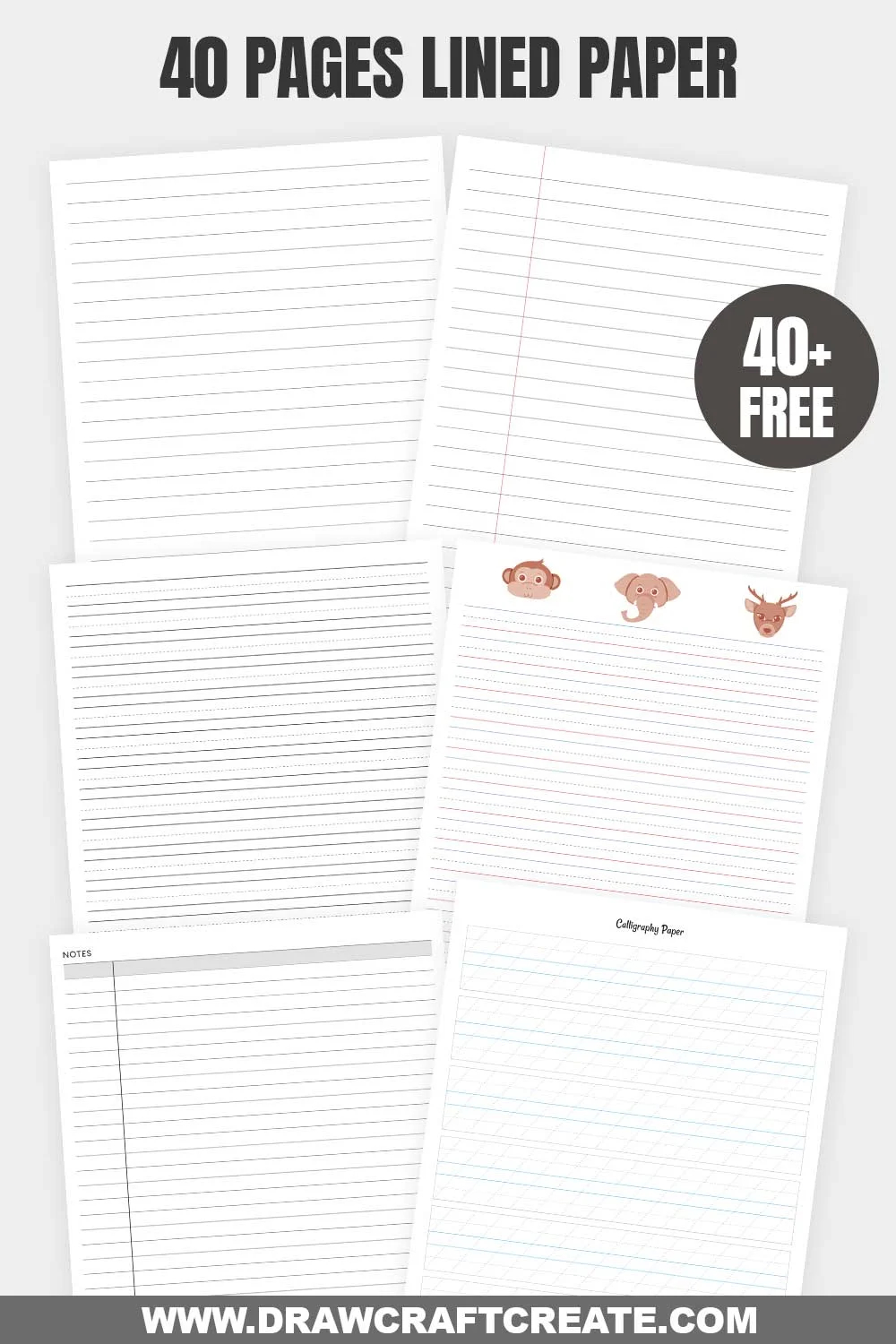Free Printable Lined Paper 40 Templates Draw Craft Create