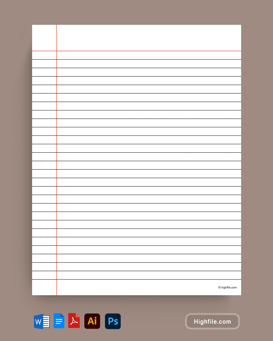Free Printable Lined Paper Templates Highfile