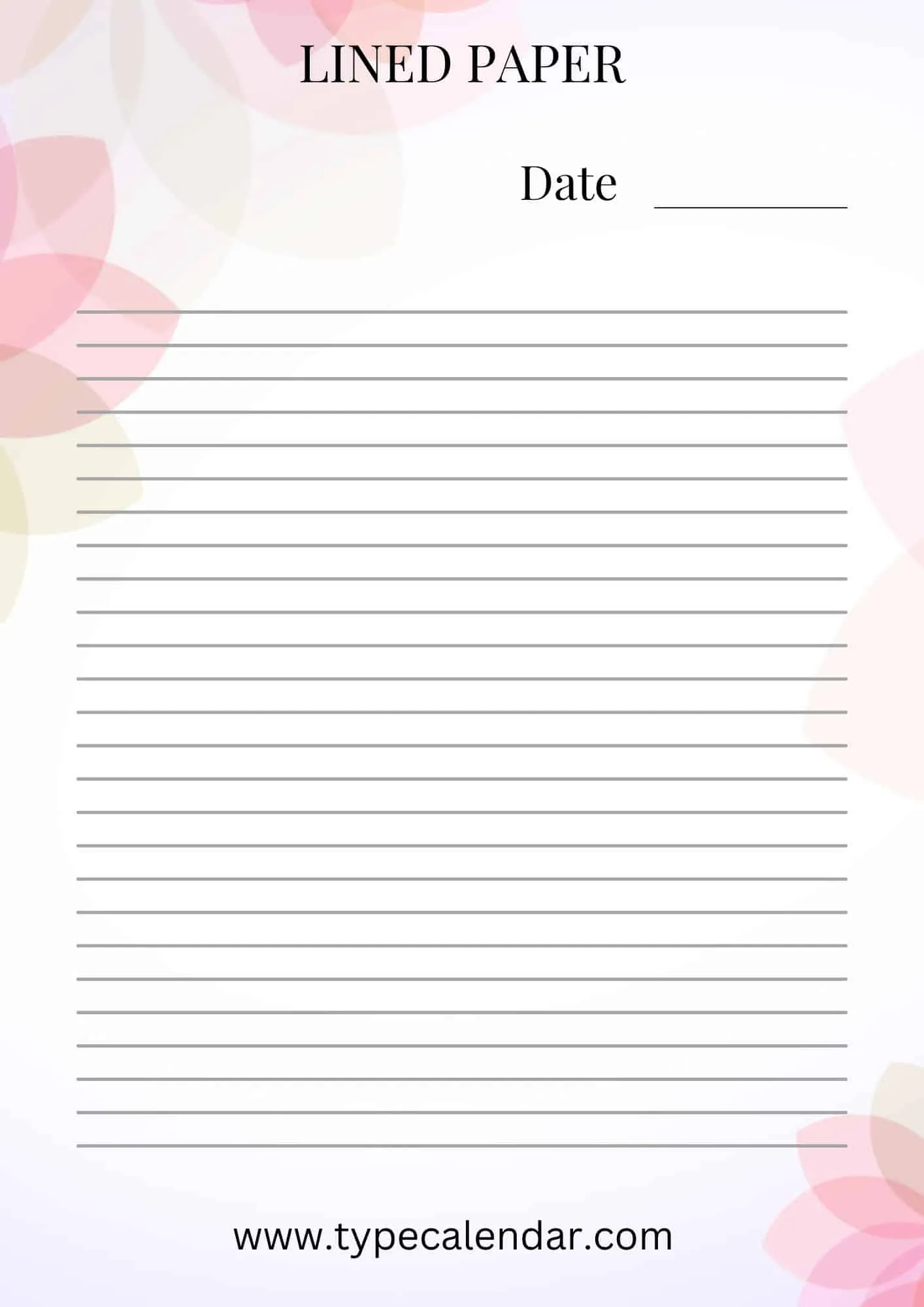 Full Page Lined Paper Printable
