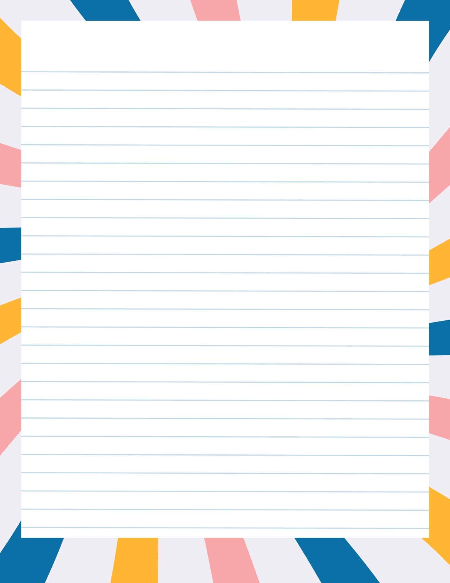 Free Printable Lined Paper With Border