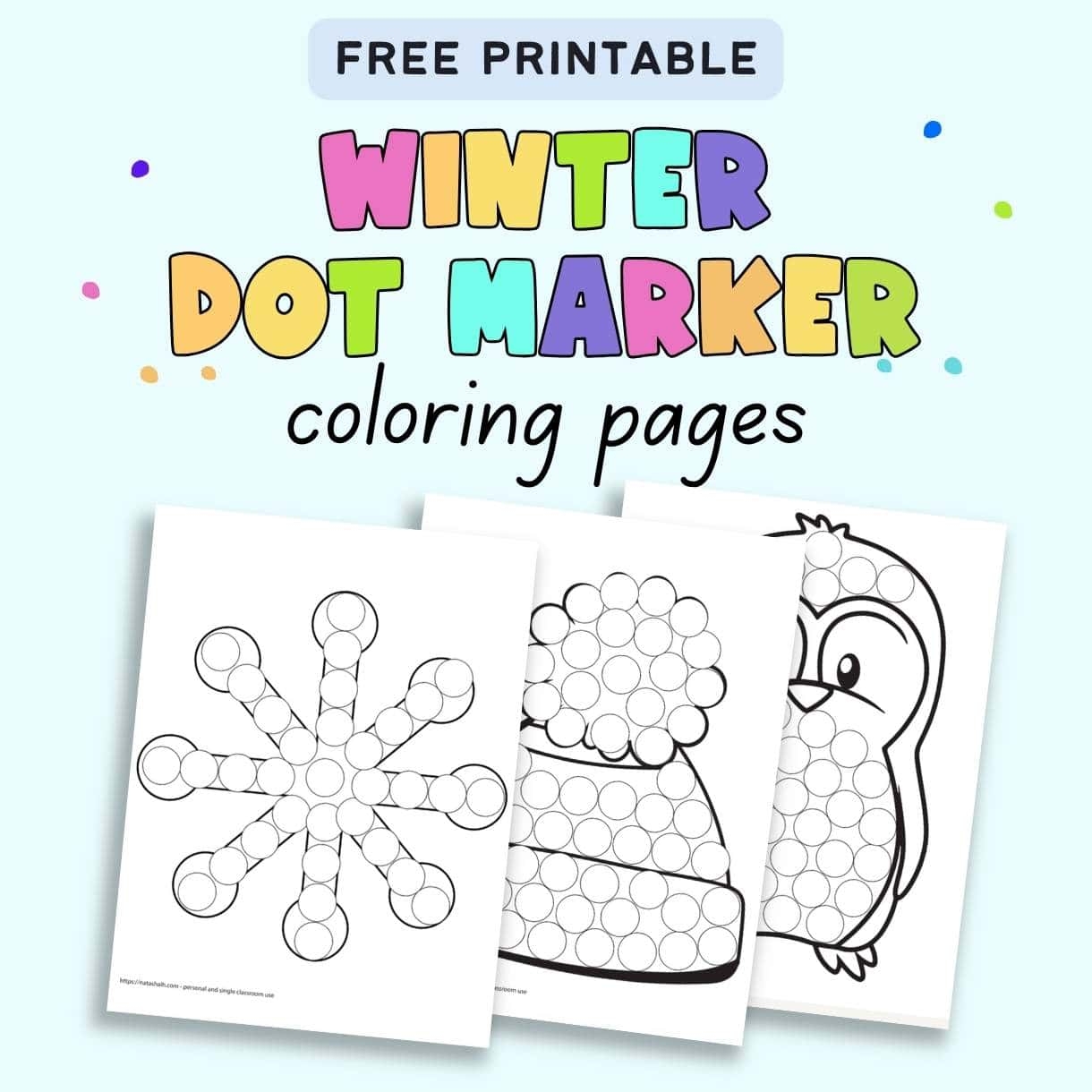 Free Printable Winter Do A Dot Marker Pages The Artisan Life