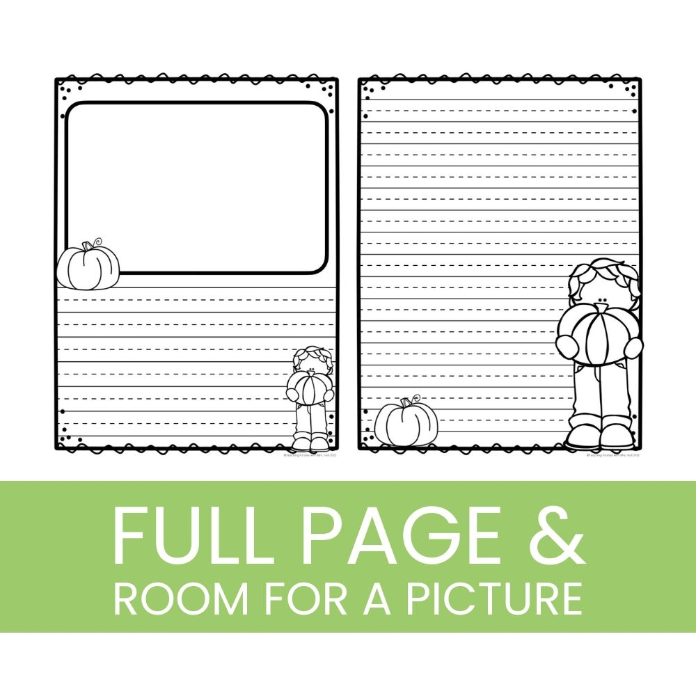 Free Pumpkin Writing Paper Literacy Stations