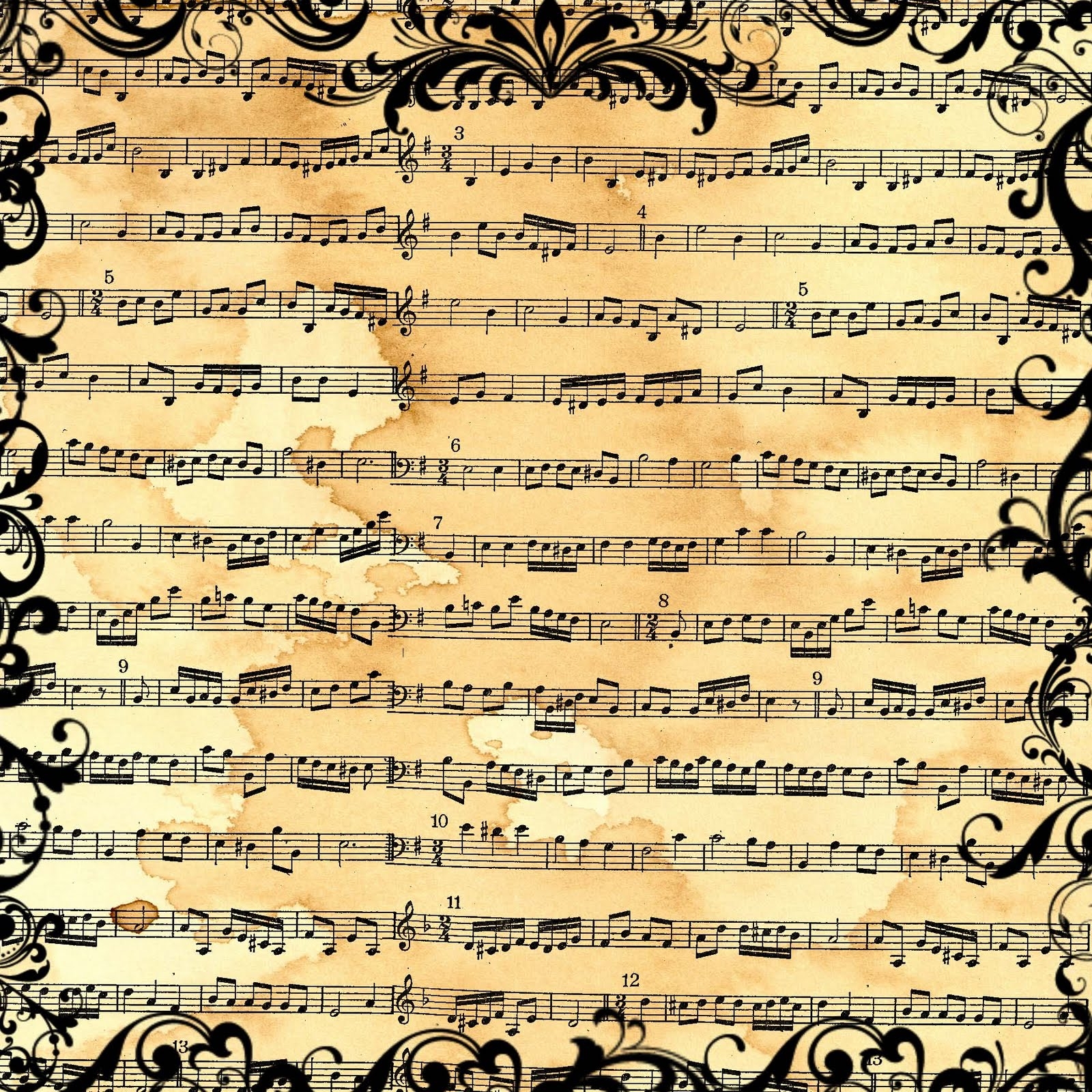 Free Printable Vintage Music Paper