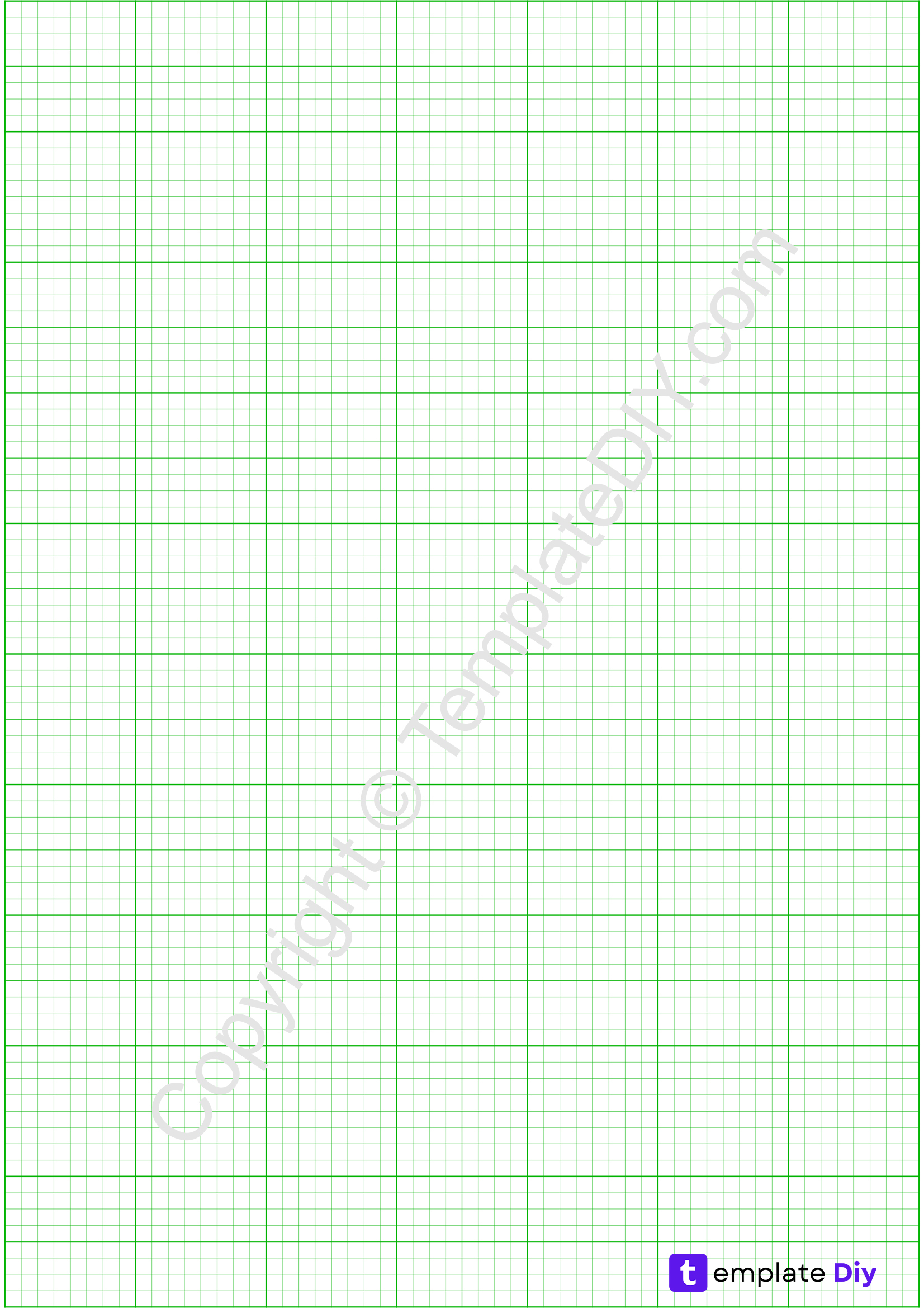 Full Page Graph Paper Grid Paper Template Printable PDF