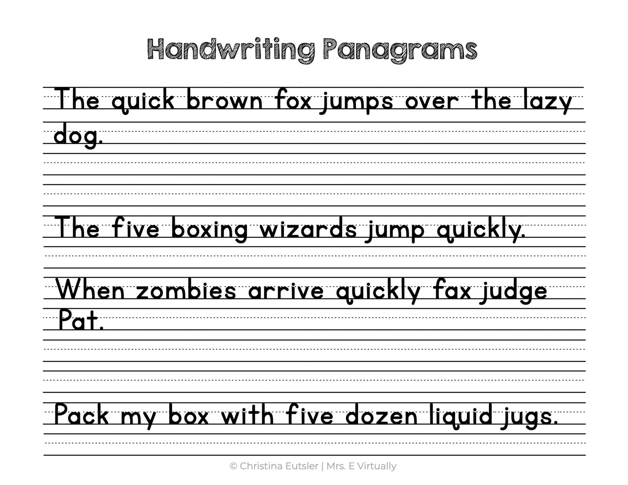 Fun 2nd Grade Handwriting Practice Paper Mrs E Virtually Worksheets Library