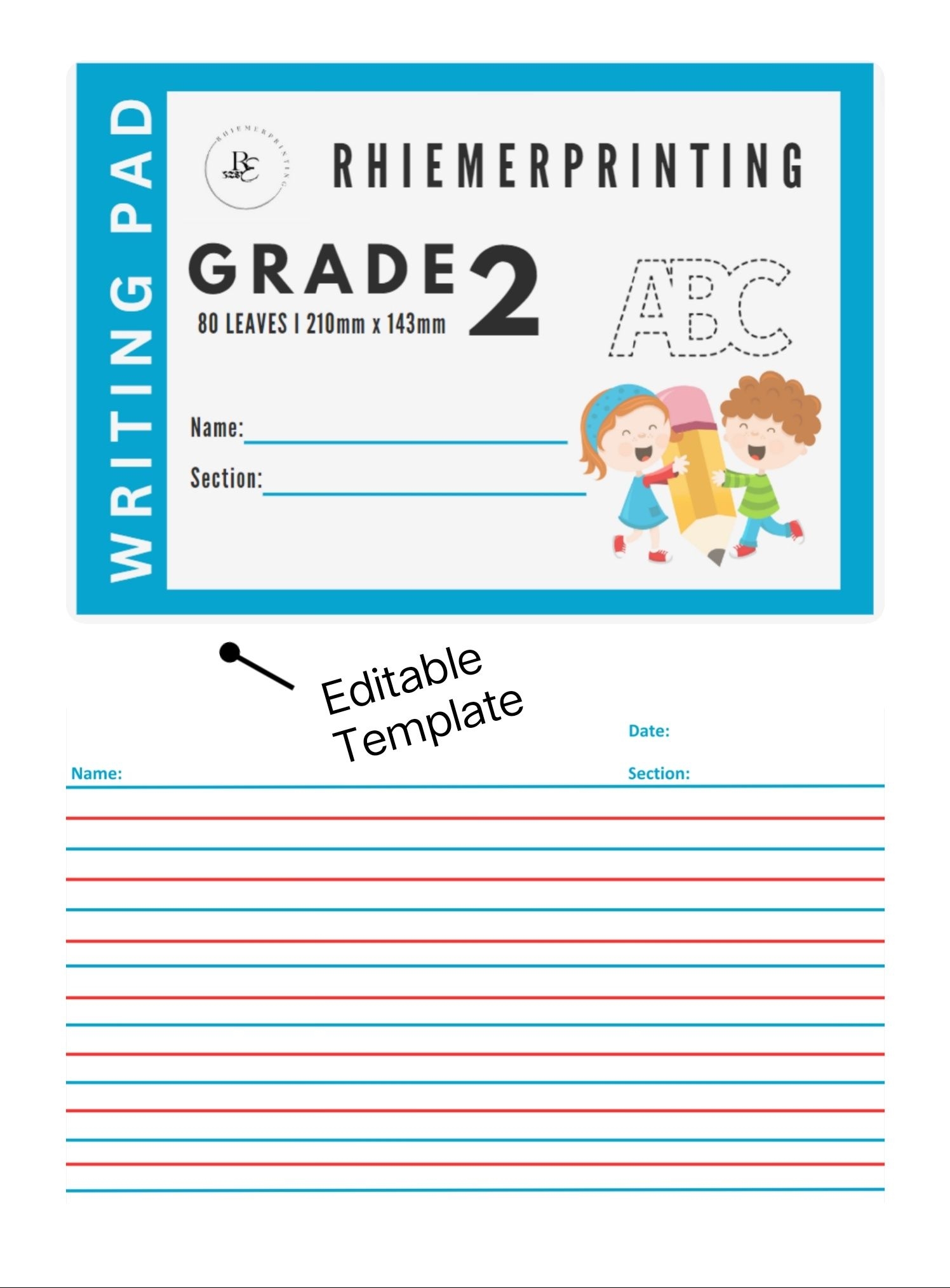 Grade 2 Writing Pad Editable Template By Rhina espeneli Raket PH