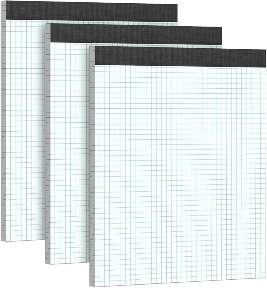 Graph Paper 11x17 3 Pack Quad Ruled Graph Paper Pads 8 5x11 Letter Size 4x4 Grid Graph Paper Printable Pdf