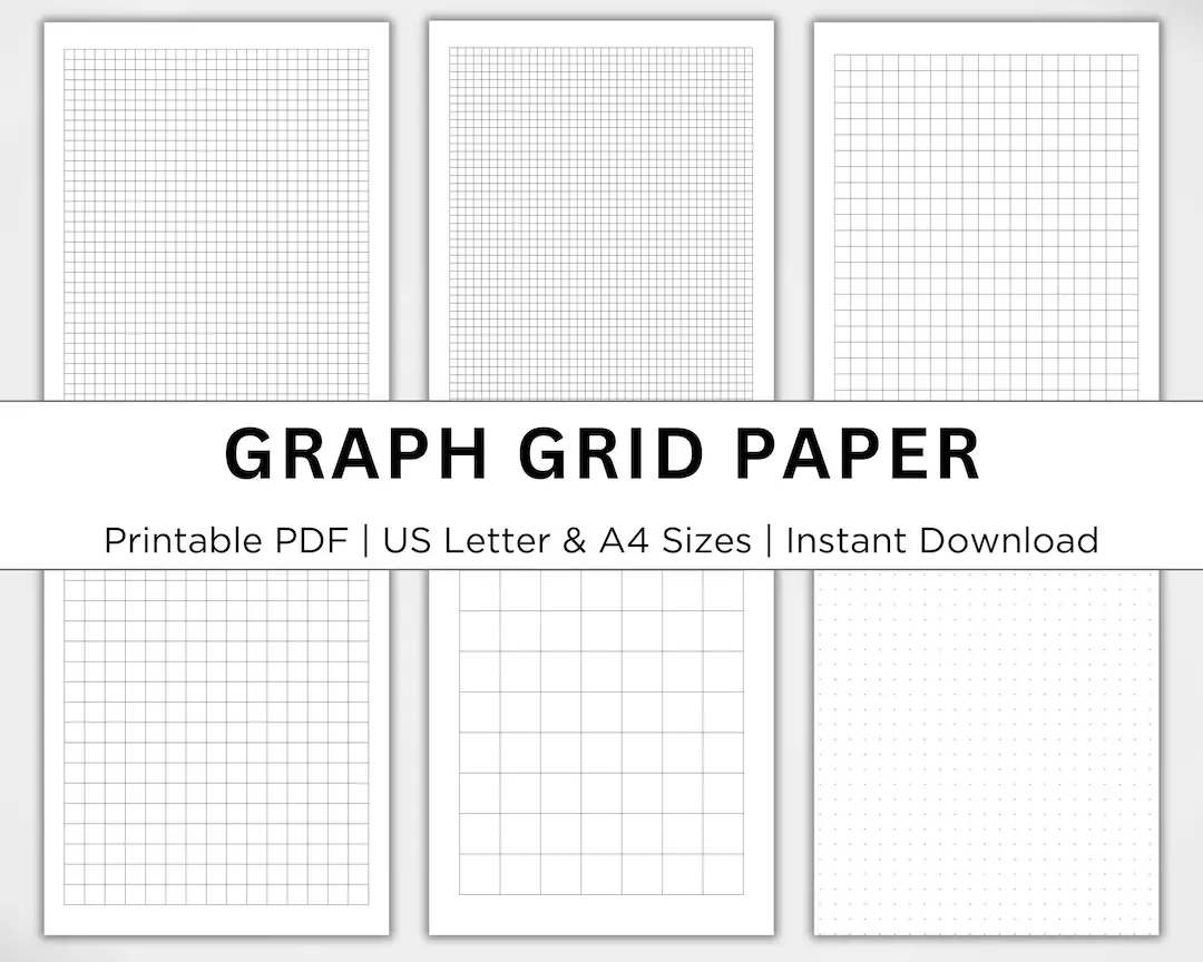 graph paper bundle printable graph grid paper dot grid paper digital graphing paper graph grid paper bundle pdf digital download etsy