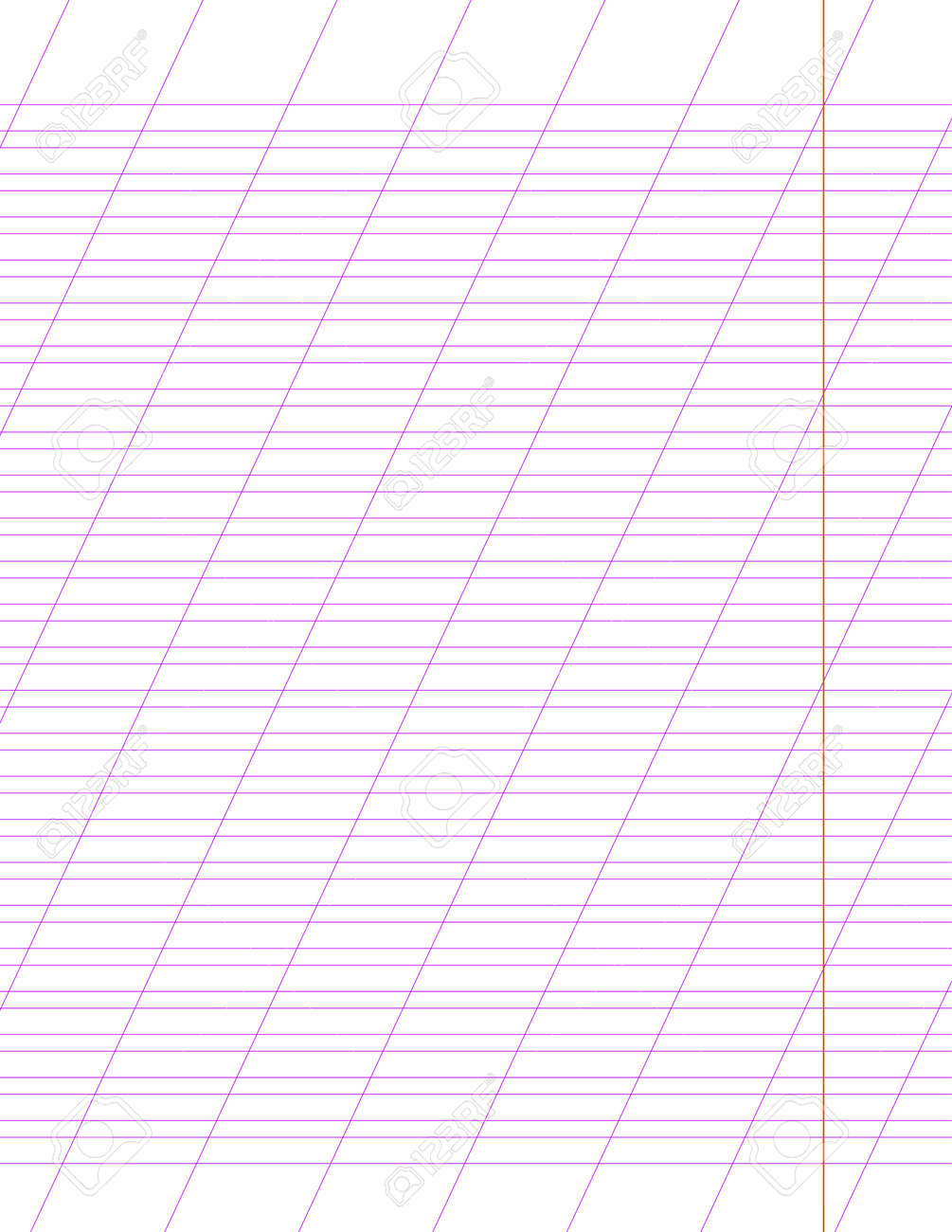 Graph Paper Printable Lined Grid Paper With Color Horisontal Diagonal Lines Geometric Pattern For School Oblique Notebook Realistic Lined Paper Blank Size Letter Exercise Page For Calligraphy Royalty Free SVG Cliparts Vectors 