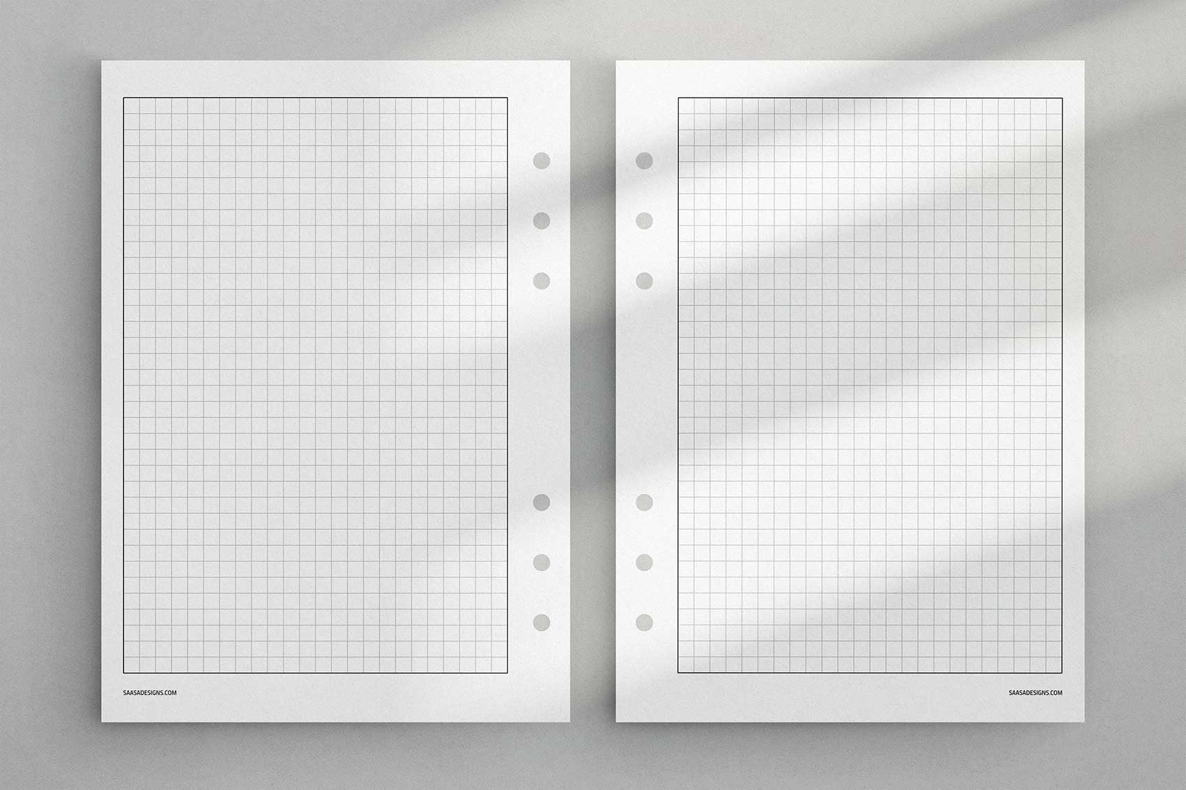 graph paper template free printable planner insert