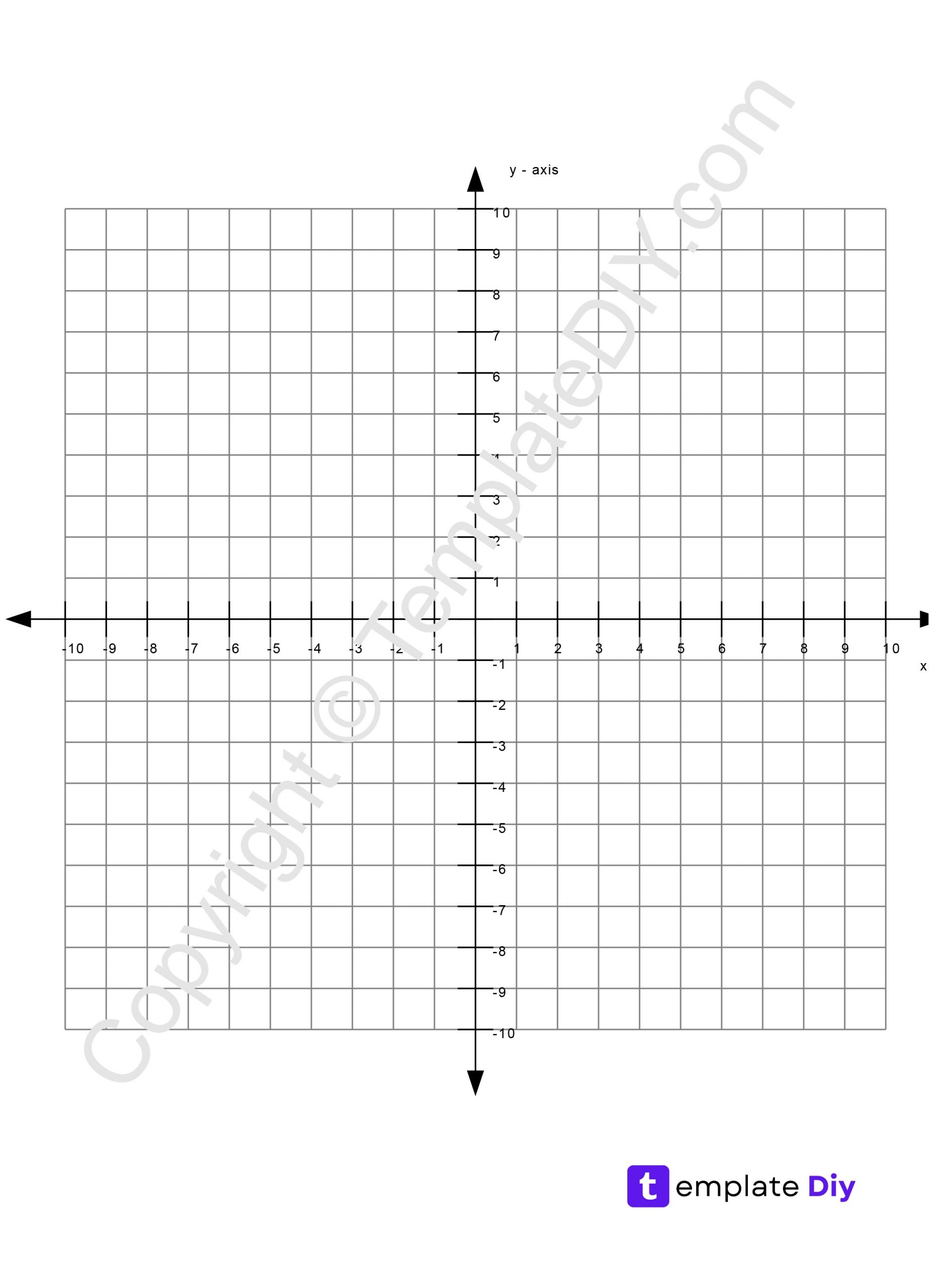 Graph Paper With Axis Printable Instant Download