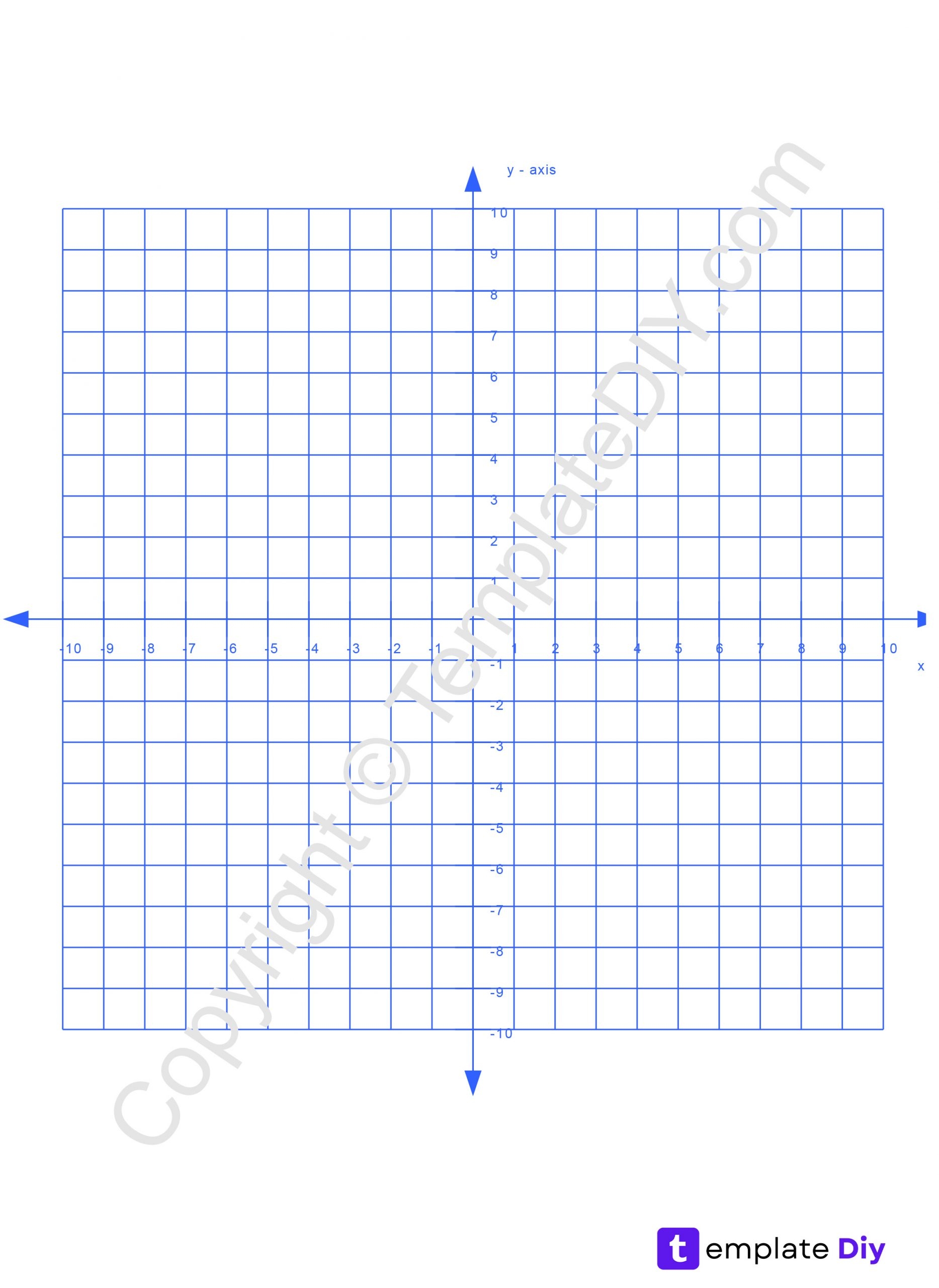 Graph Paper With Axis Printable Instant Download