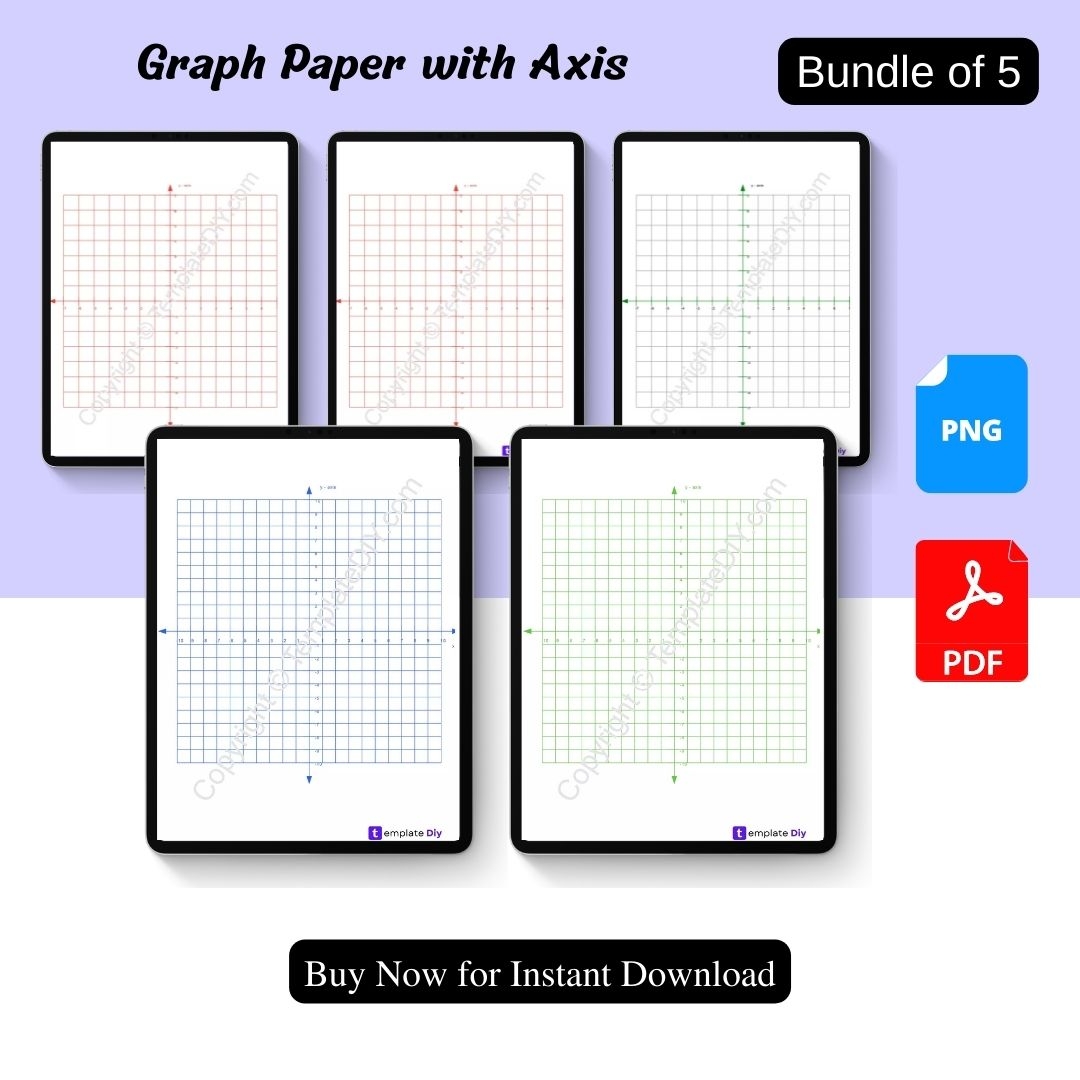 Graph Paper With Axis Printable Instant Download