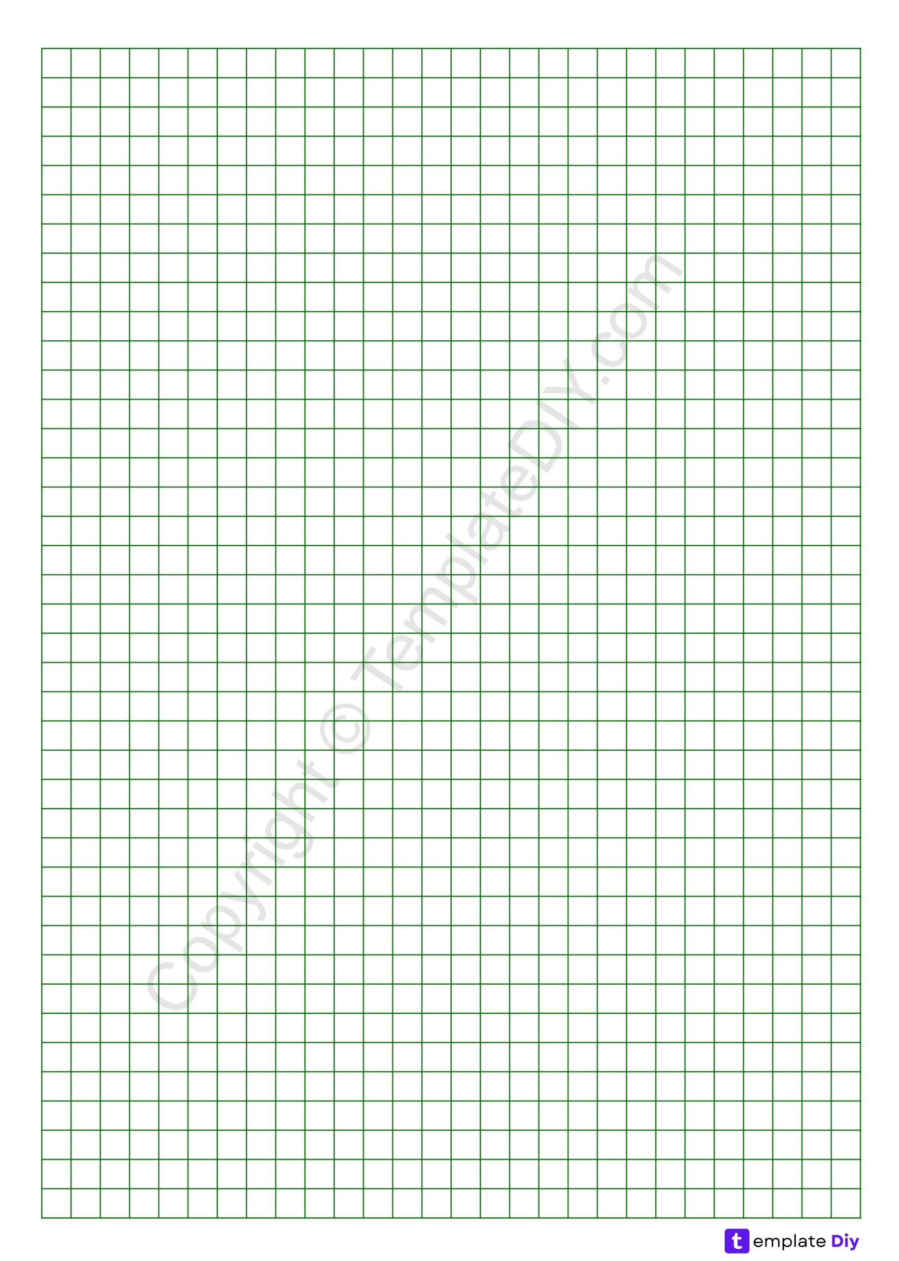 Green Graph Paper Grid Paper Printable Template In PDF