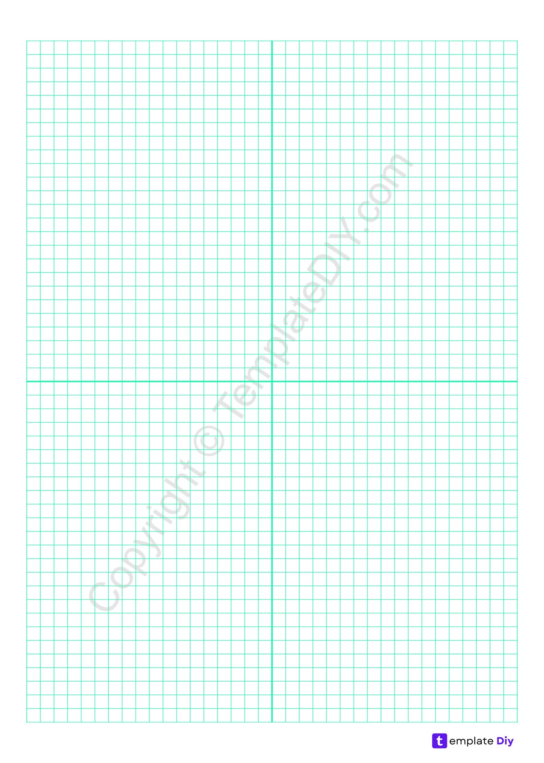Green Graph Paper Grid Paper Printable Template In PDF