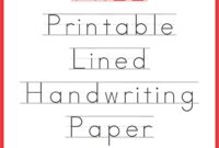Handwriting Paper Printable FREE Your Therapy Source Worksheets Library