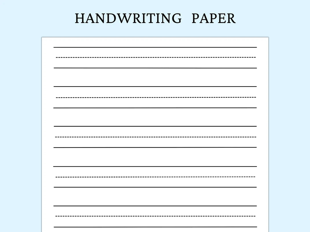 handwriting practice paper printable kids writing sheet kindergarten lined page portrait and landscape us letter size digital download etsy