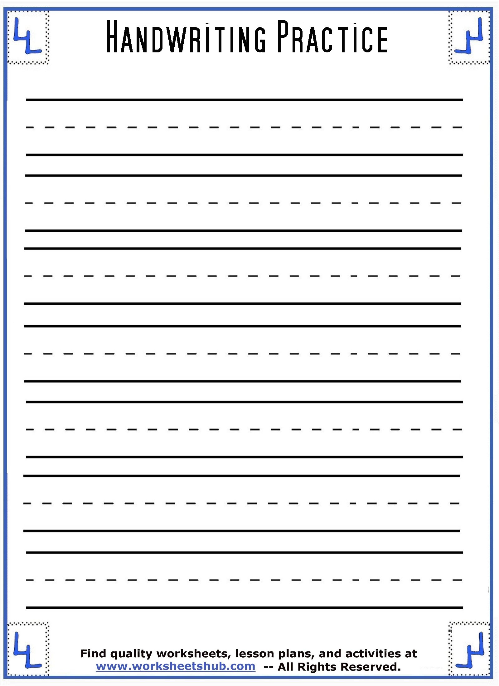 Handwriting Sheets Printable 3 Lined Paper Worksheets Library